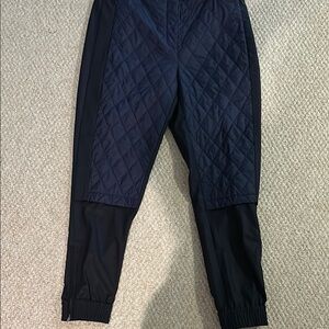 Tibi Black & Navy Quilted Jogger Pants